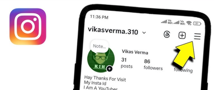  Instagram app खोलें और अपनी profile पर जाएं